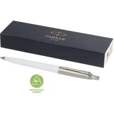 Set 50 pixuri personalizate Parker Jotter Reciclat, alb, cerneala scriere neagra