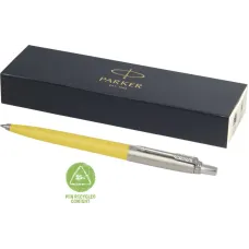 Set 50 pixuri personalizate Parker Jotter Reciclat, galben, cerneala scriere neagra