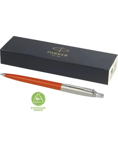 Set 50 pixuri personalizate Parker Jotter Reciclat, orange, cerneala scriere neagra