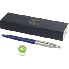 Set 50 pixuri personalizate Parker Jotter Reciclat, albastru navy, cerneala scriere neagra