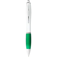 Set 100 pixuri Nash personalizate, plastic, corp alb si grip verde, cerneala scriere neagra
