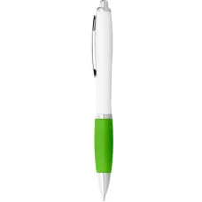 Set 100 pixuri Nash personalizate, plastic, corp alb si grip lime, cerneala scriere neagra