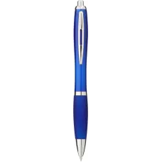Set 100 pixuri Nash personalizate, plastic, corp si grip albastru royal, cerneala scriere neagra