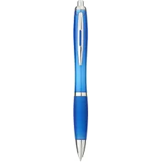 Set 100 pixuri Nash personalizate, plastic, corp si grip aqua blue, cerneala scriere neagra
