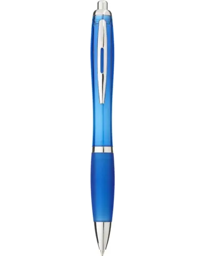 Set 100 pixuri Nash personalizate, plastic, corp si grip aqua blue, cerneala scriere neagra