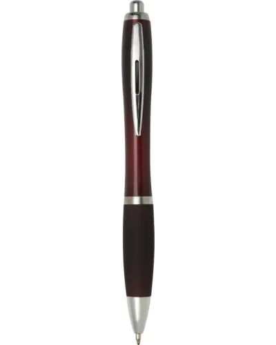 Set 100 pixuri Nash personalizate, plastic, corp si grip merlot, cerneala scriere neagra