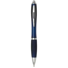 Set 100 pixuri Nash personalizate, plastic, corp si grip albastru indigo, cerneala scriere neagra
