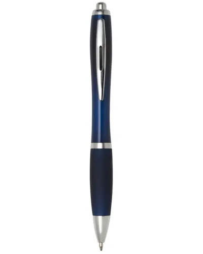 Set 100 pixuri Nash personalizate, plastic, corp si grip albastru indigo, cerneala scriere neagra