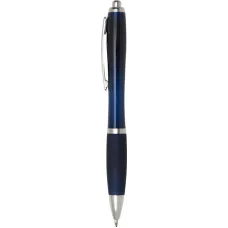 Set 100 pixuri Nash personalizate, plastic, corp si grip albastru indigo, cerneala scriere neagra