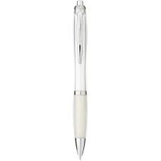 Set 100 pixuri Nash personalizate, plastic, corp si grip alb transparent, cerneala scriere neagra