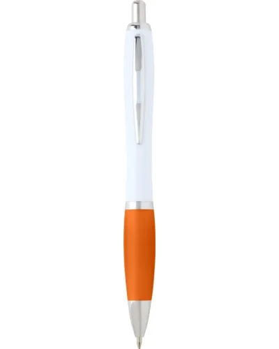 Set 100 pixuri Nash personalizate, plastic reciclat, corp alb si grip orange, cerneala scriere neagra