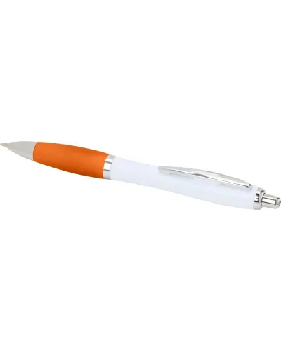 Set 100 pixuri Nash personalizate, plastic reciclat, corp alb si grip orange, cerneala scriere neagra