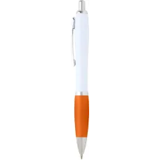 Set 100 pixuri Nash personalizate, plastic reciclat, corp alb si grip orange, cerneala scriere neagra