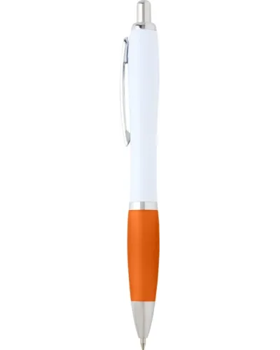 Set 100 pixuri Nash personalizate, plastic reciclat, corp alb si grip orange, cerneala scriere neagra