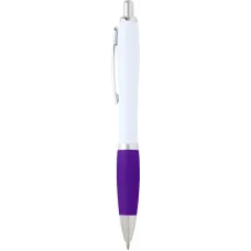 Set 100 pixuri Nash personalizate, plastic reciclat, corp alb si grip mov, cerneala scriere neagra