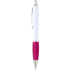 Set 100 pixuri Nash personalizate, plastic reciclat, corp alb si grip roz, cerneala scriere neagra