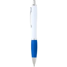 Set 100 pixuri Nash personalizate, plastic reciclat, corp alb si grip aqua blue, cerneala scriere neagra