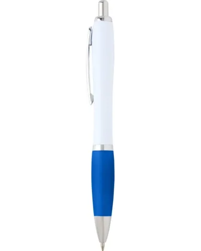 Set 100 pixuri Nash personalizate, plastic reciclat, corp alb si grip aqua blue, cerneala scriere neagra
