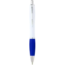 Set 100 pixuri Nash personalizate, plastic reciclat, corp alb si grip albastru royal, cerneala scriere neagra
