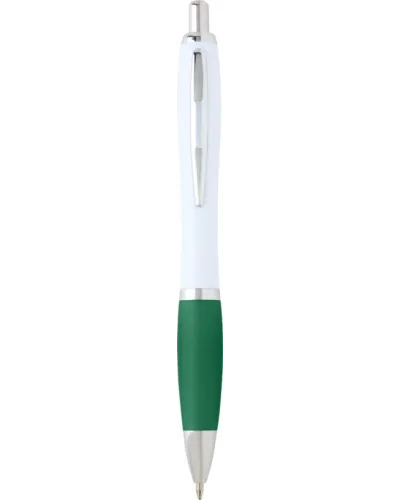 Set 100 pixuri Nash personalizate, plastic reciclat, corp alb si grip verde, cerneala scriere neagra
