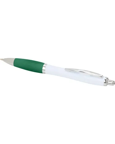 Set 100 pixuri Nash personalizate, plastic reciclat, corp alb si grip verde, cerneala scriere neagra