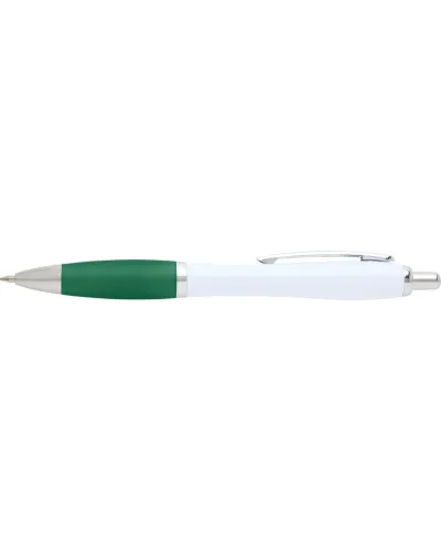 Set 100 pixuri Nash personalizate, plastic reciclat, corp alb si grip verde, cerneala scriere neagra