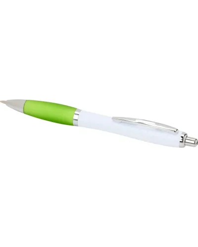 Set 100 pixuri Nash personalizate, plastic reciclat, corp alb si grip lime, cerneala scriere neagra