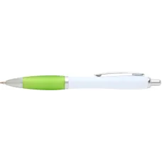 Set 100 pixuri Nash personalizate, plastic reciclat, corp alb si grip lime, cerneala scriere neagra