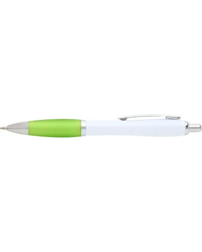 Set 100 pixuri Nash personalizate, plastic reciclat, corp alb si grip lime, cerneala scriere neagra