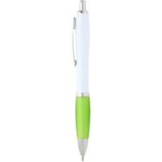 Set 100 pixuri Nash personalizate, plastic reciclat, corp alb si grip lime, cerneala scriere neagra