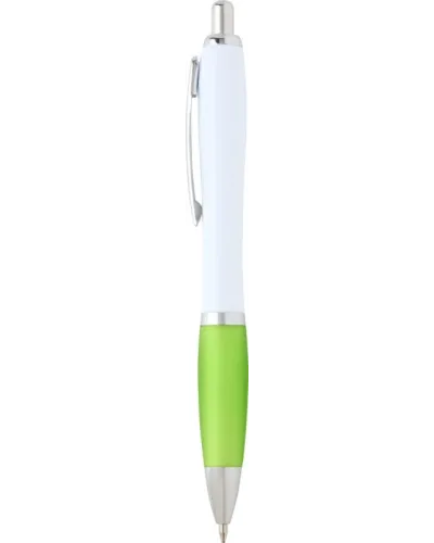 Set 100 pixuri Nash personalizate, plastic reciclat, corp alb si grip lime, cerneala scriere neagra