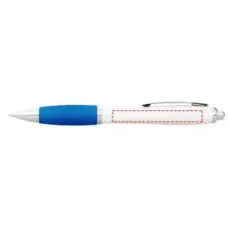 Set 100 pixuri Nash personalizate, plastic, corp alb si grip aqua blue