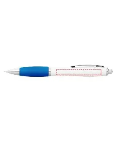 Set 100 pixuri Nash personalizate, plastic, corp alb si grip aqua blue