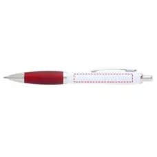 Set 100 pixuri Nash personalizate, plastic reciclat, corp alb si grip rosu, cerneala scriere neagra