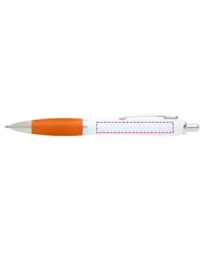 Set 100 pixuri Nash personalizate, plastic reciclat, corp alb si grip orange, cerneala scriere neagra