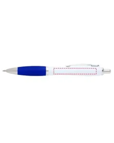 Set 100 pixuri Nash personalizate, plastic reciclat, corp alb si grip albastru royal, cerneala scriere neagra