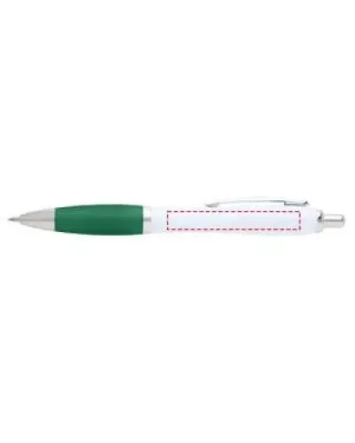 Set 100 pixuri Nash personalizate, plastic reciclat, corp alb si grip verde, cerneala scriere neagra