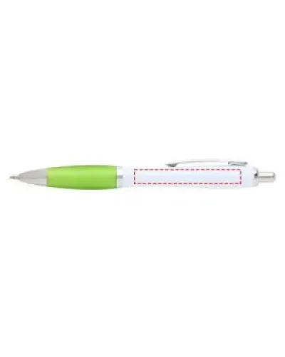 Set 100 pixuri Nash personalizate, plastic reciclat, corp alb si grip lime, cerneala scriere neagra