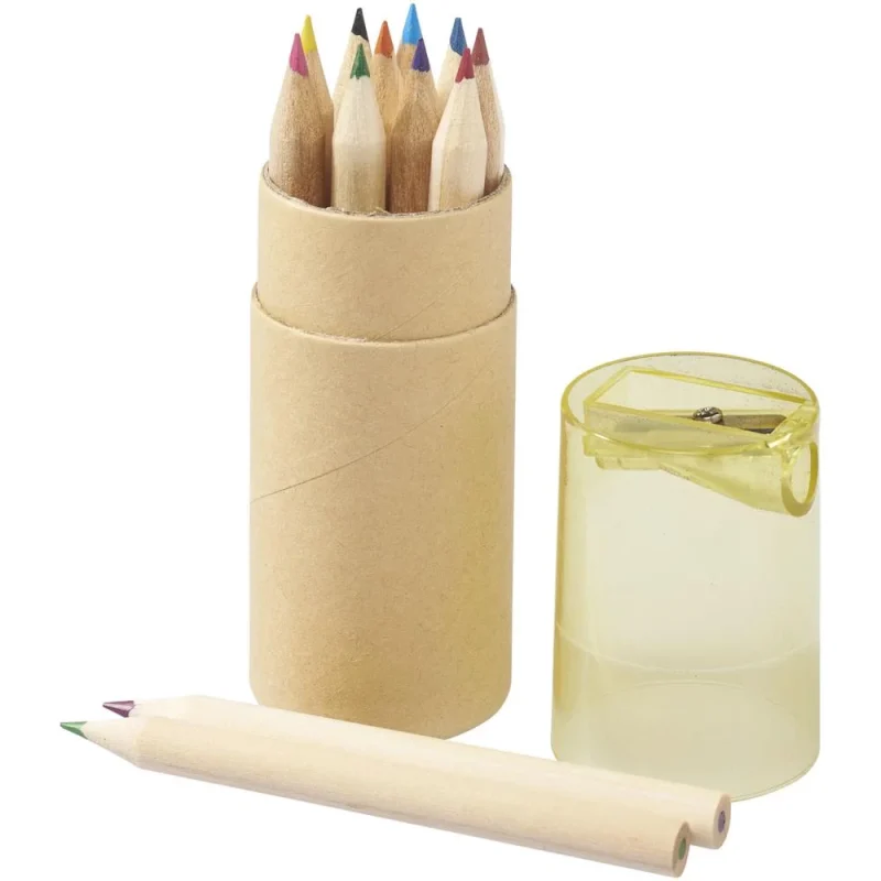 Set personalizat Hef, 12 creioane colorate si ascutitoare